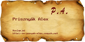Prisznyák Alex névjegykártya